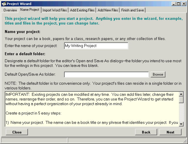 book writing software project wizard